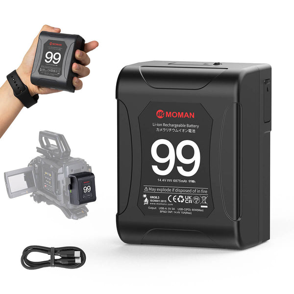 99 Wh V Mount Battery with Dual D-tap Moman Power 99 | Moman
