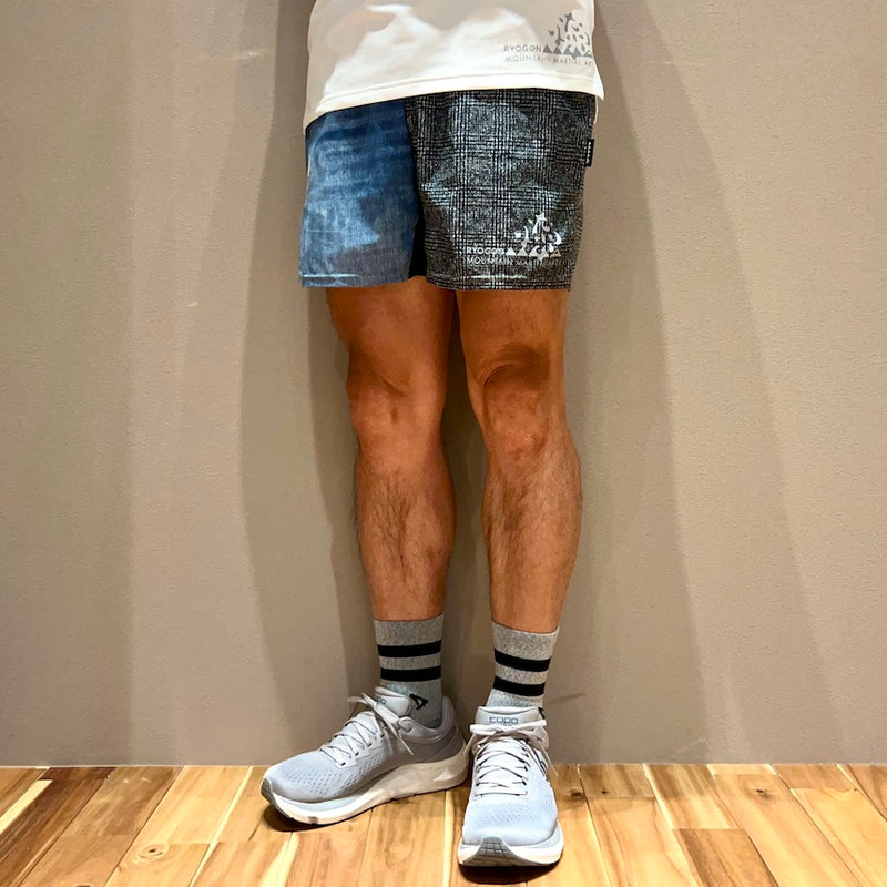 MMA×RYOGEN Racing Run Shorts V2.5（Unisex / Denim×Check）MMA