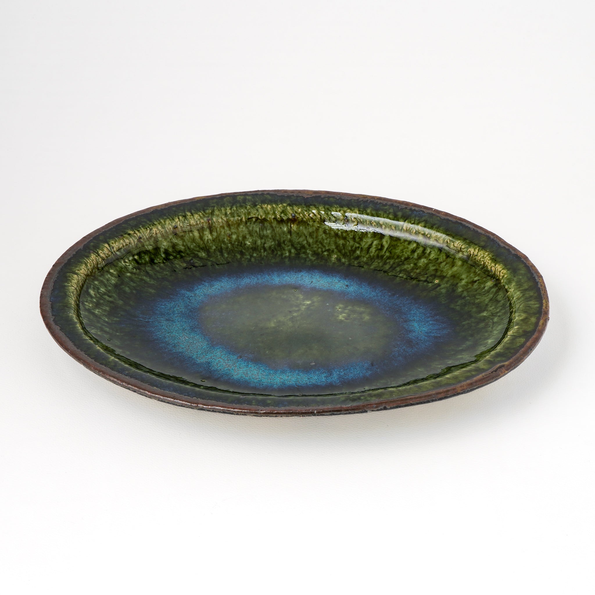 大沼道行 オーバル皿 M 織部 C – mono+iku 育む、暮らしの道具店