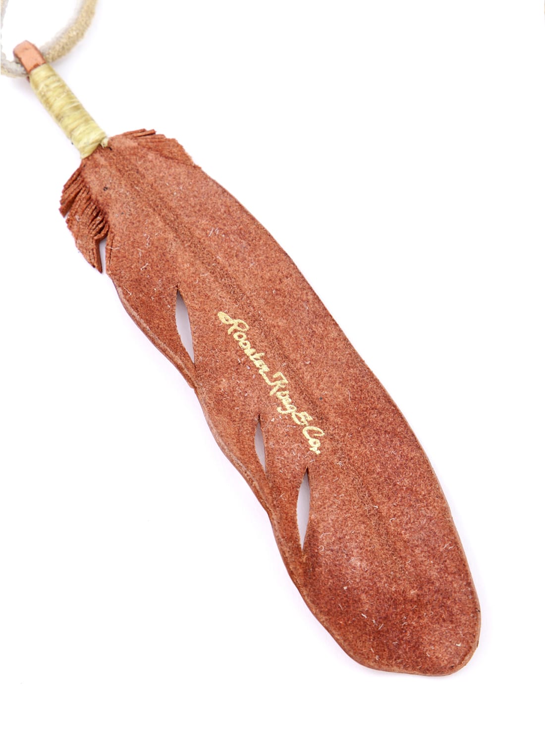 LEATHER CARVING FEATHER NECKLACE‐LARGE‐|レザーカーヴィング