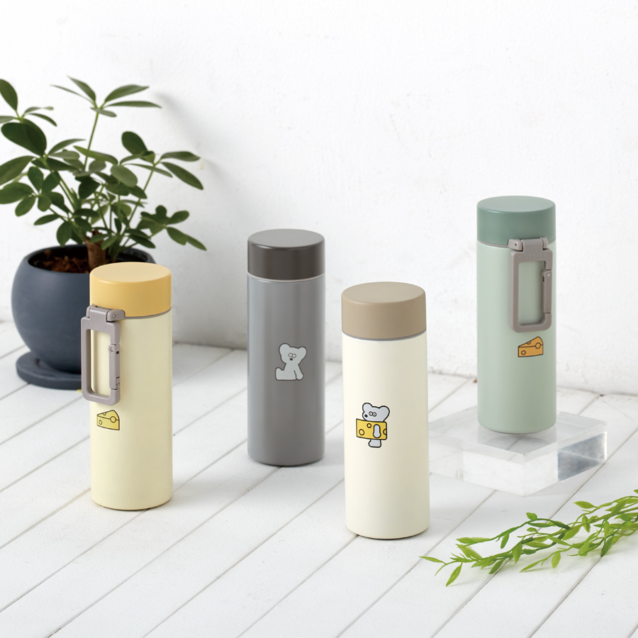 ねずみのANDY カラビナハンドルサーモボトル 250ml | MOTTERU