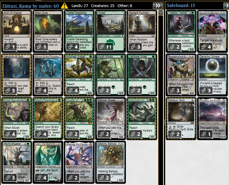 パイオニア 青白コントロール、エルドラージ・ランプ、イゼット