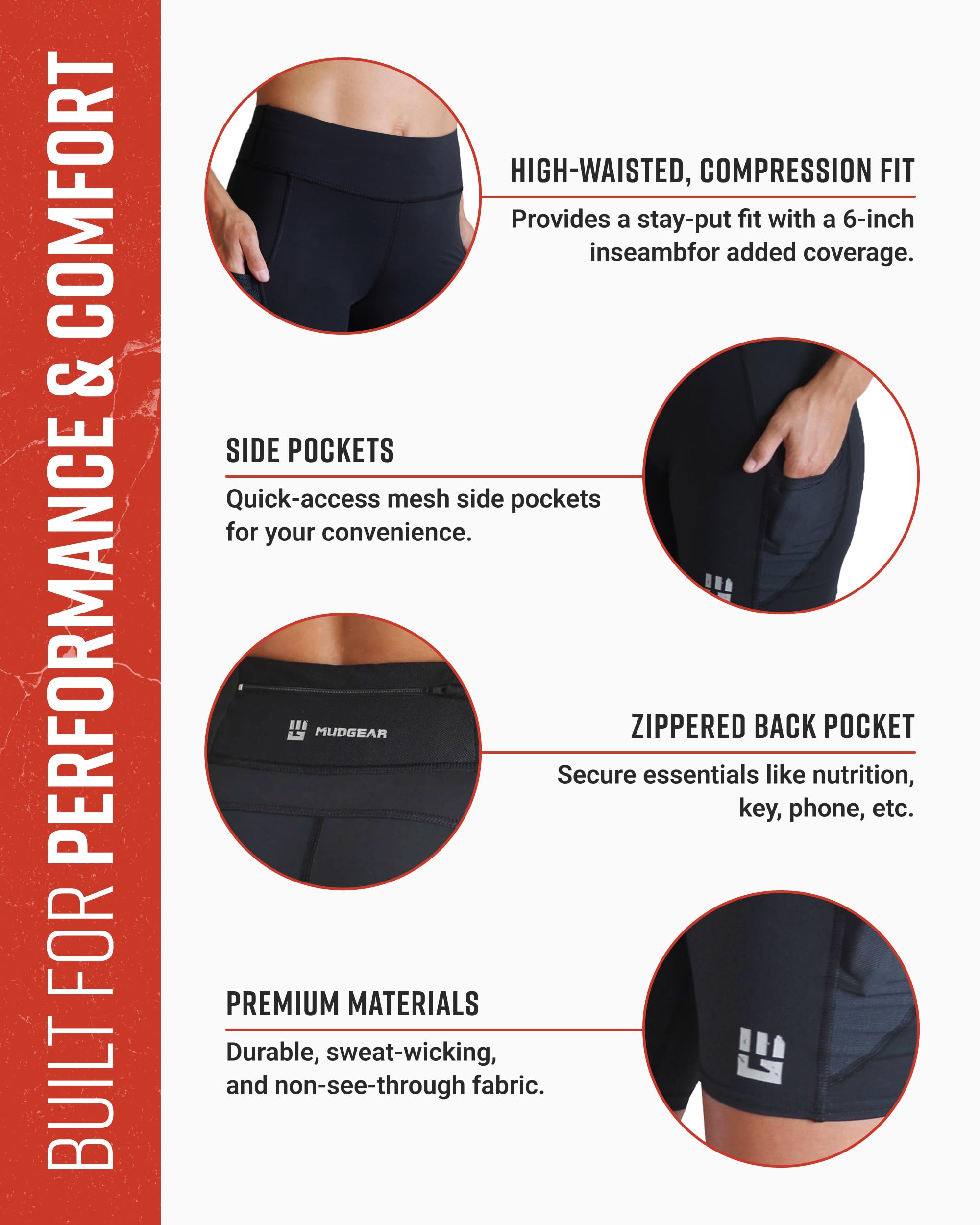 Women's Flex-Fit Compression Shorts 6-inch Inseam – MudGear