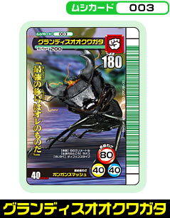 ムシカード -003 グランディスオオクワガタ-