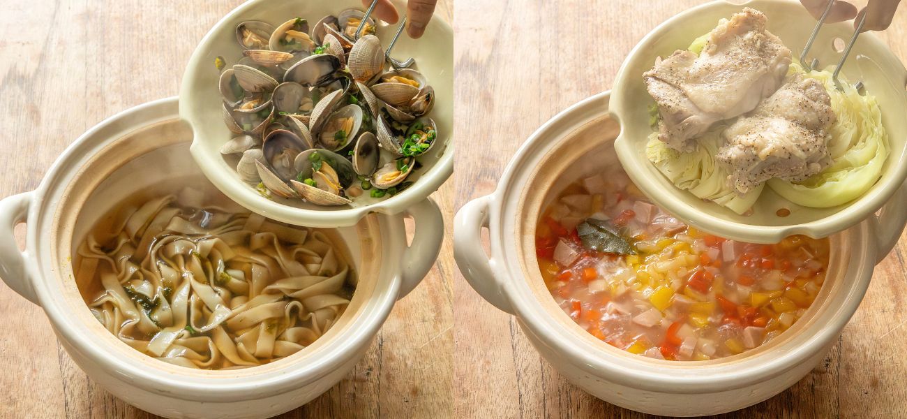 長谷園公式通販］ヘルシー蒸し鍋 白