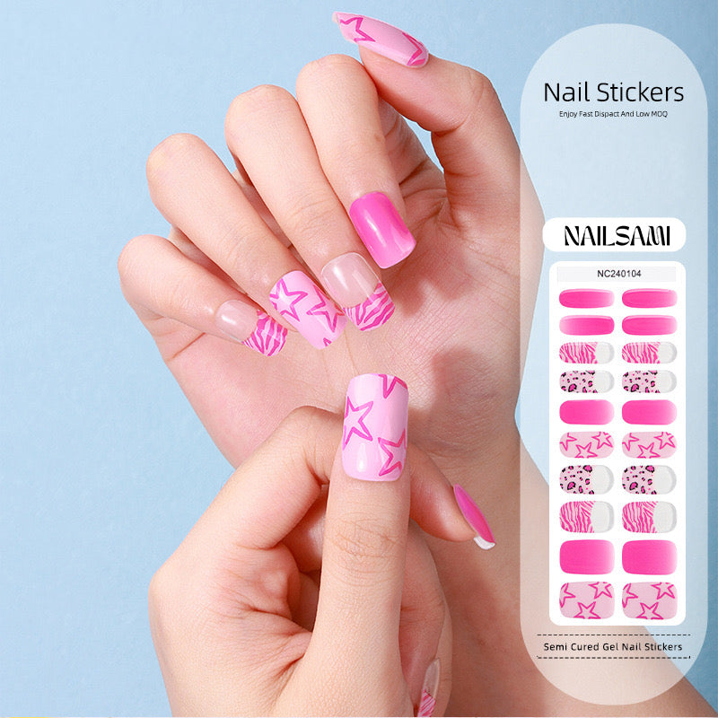 Pink Zebra | Semi Cured Gel Nail Sticker Kit – NAILSAMI