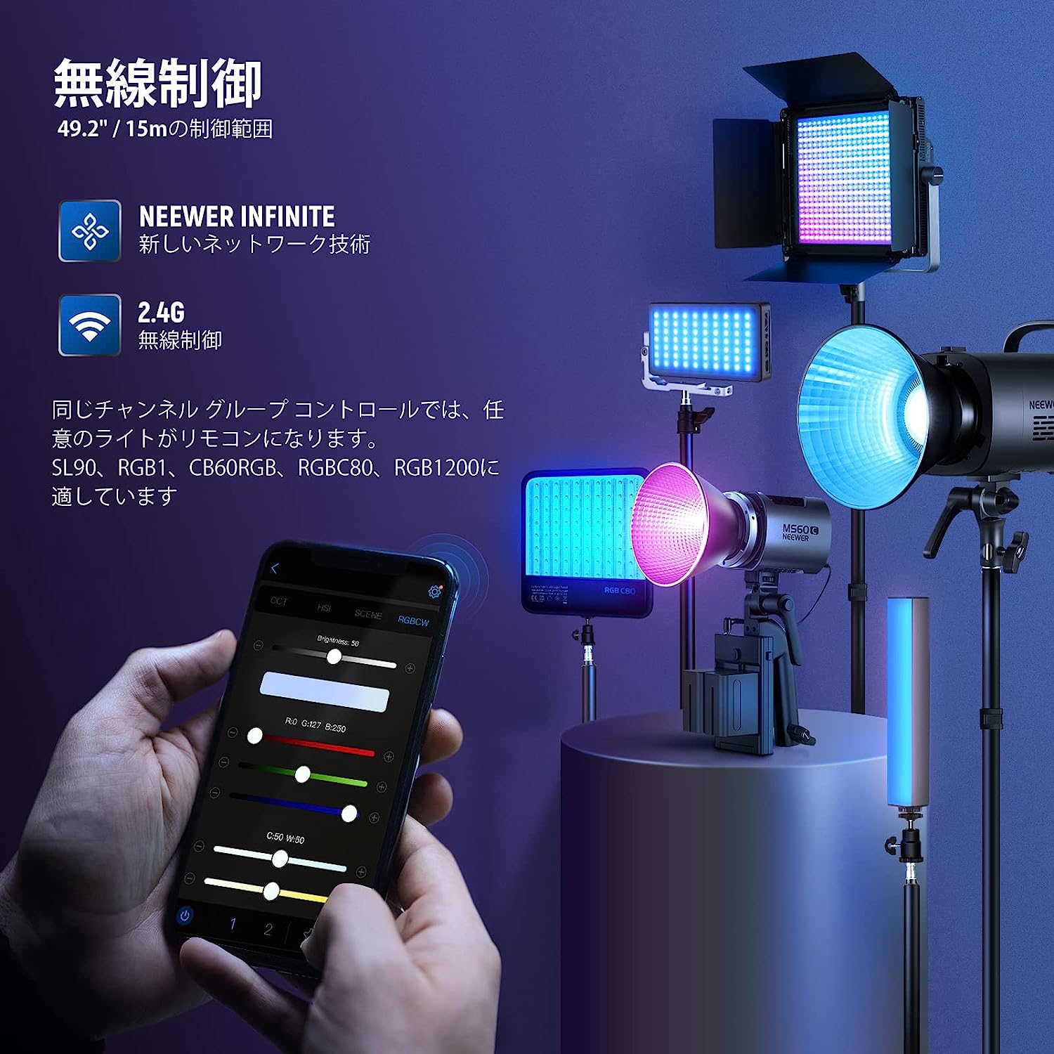 NEEWER MS60C 65W RGBWW LEDビデオライト – NEEWER.JP