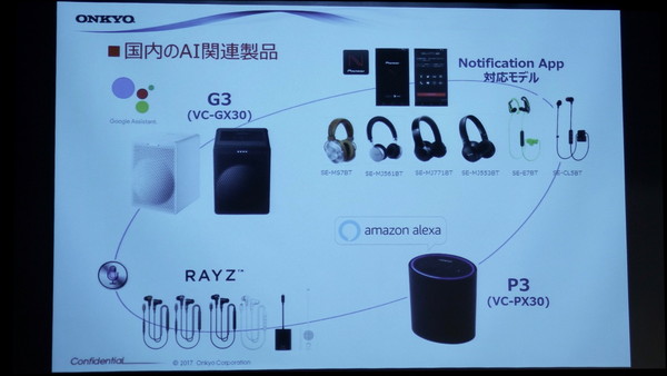 オンキヨーの高音質スマートスピーカー、Google「G3」とAmazon「P3」を