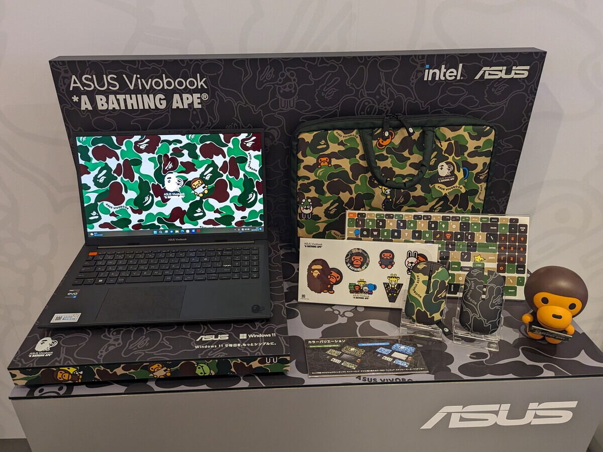 ASUS初、ファッションブランドとのコラボPC発表! A BATHING APEの世界