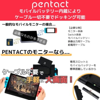 Nintendo Switchの画面を約1.8倍に拡張できるモバイルモニターが販売開始