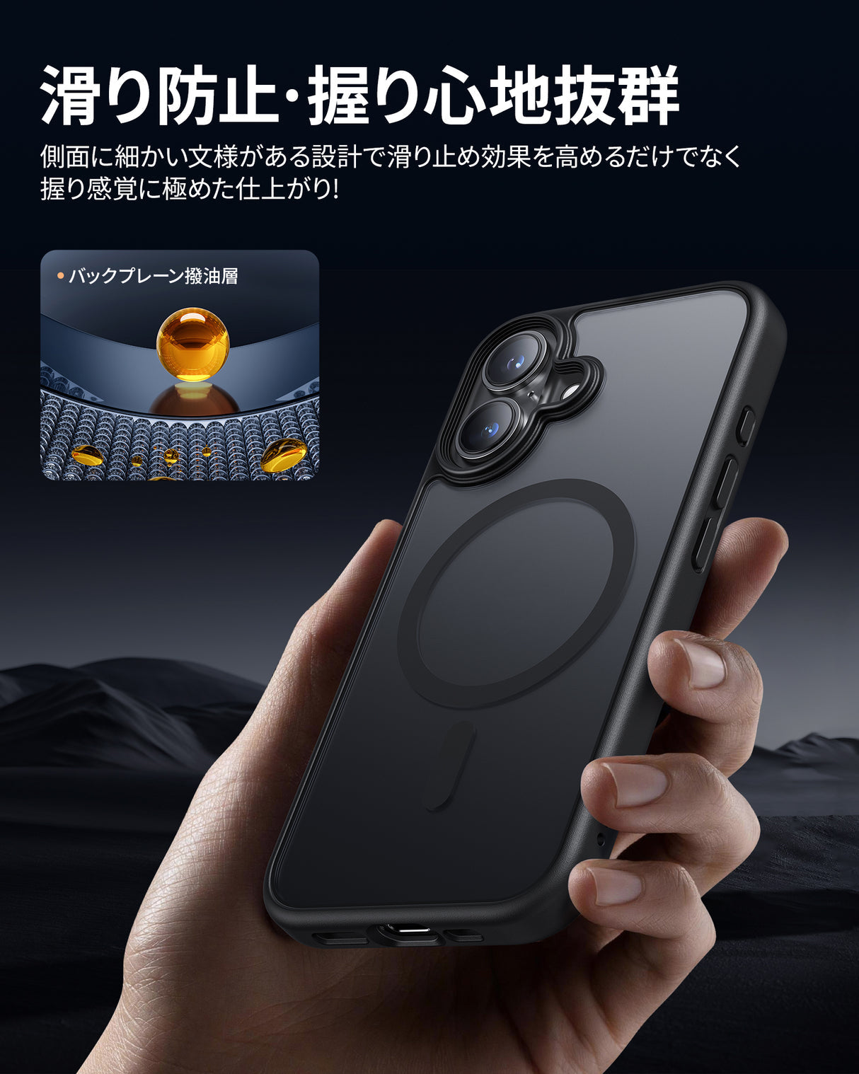 NIMASO iPhone 16/Plus/Pro/Pro Max用ケース+カメラフィルム MagSafe