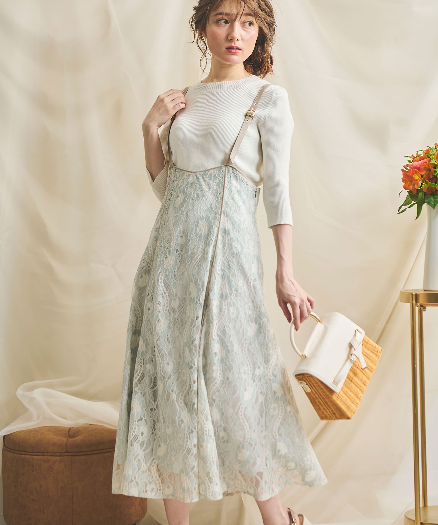 ニットセットレースジャンスカ | ロングワンピース | NOELA OFFICIAL