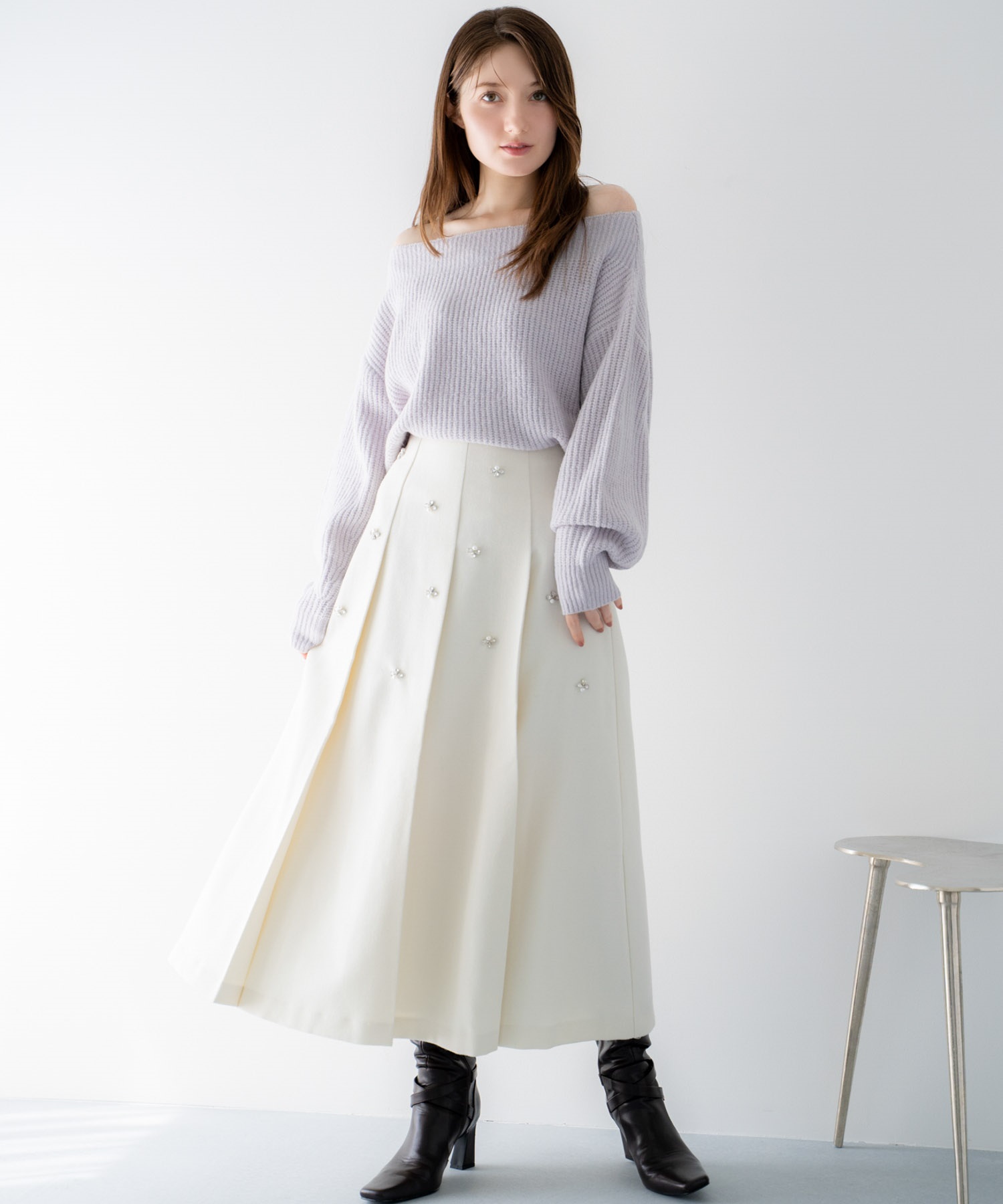 SSサイズあり】ワイドタックビジュースカート | フレアスカート