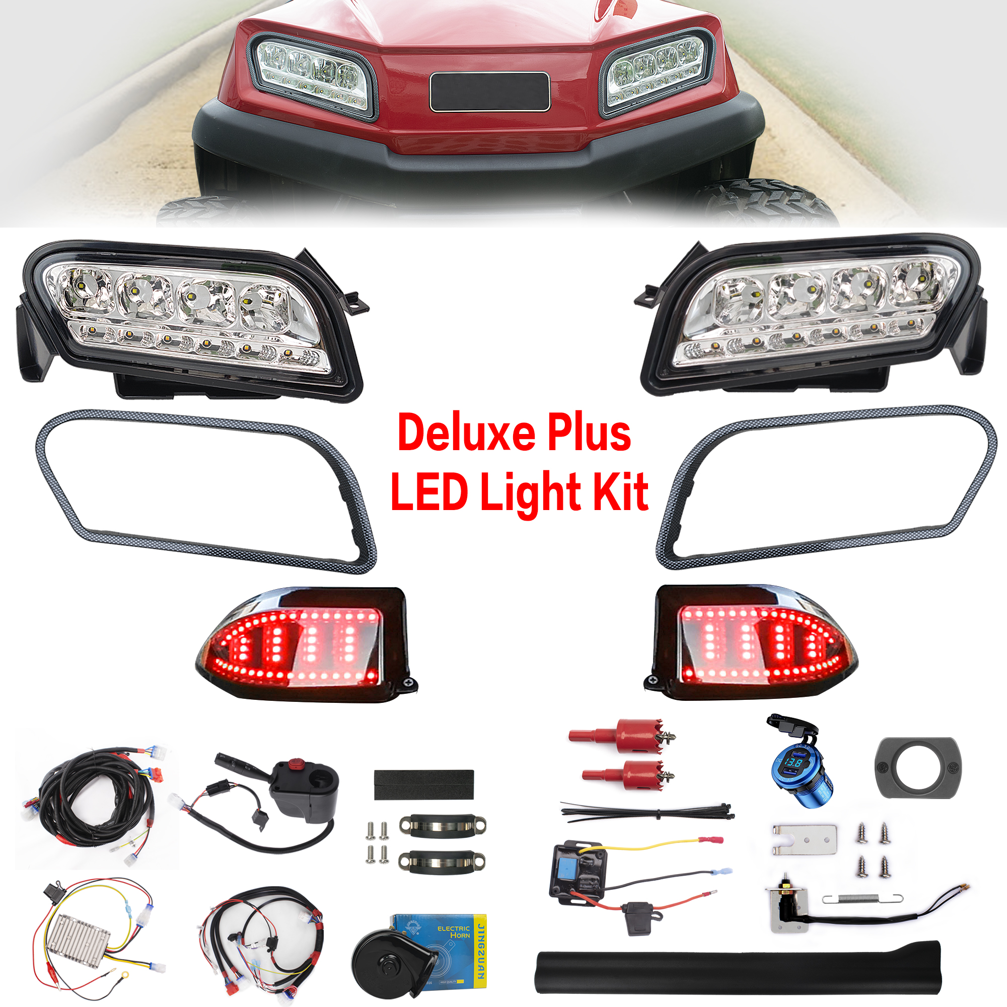 NOKINS Deluxe Plus LED Light Kit for Club Car Tempo/Onward Golf