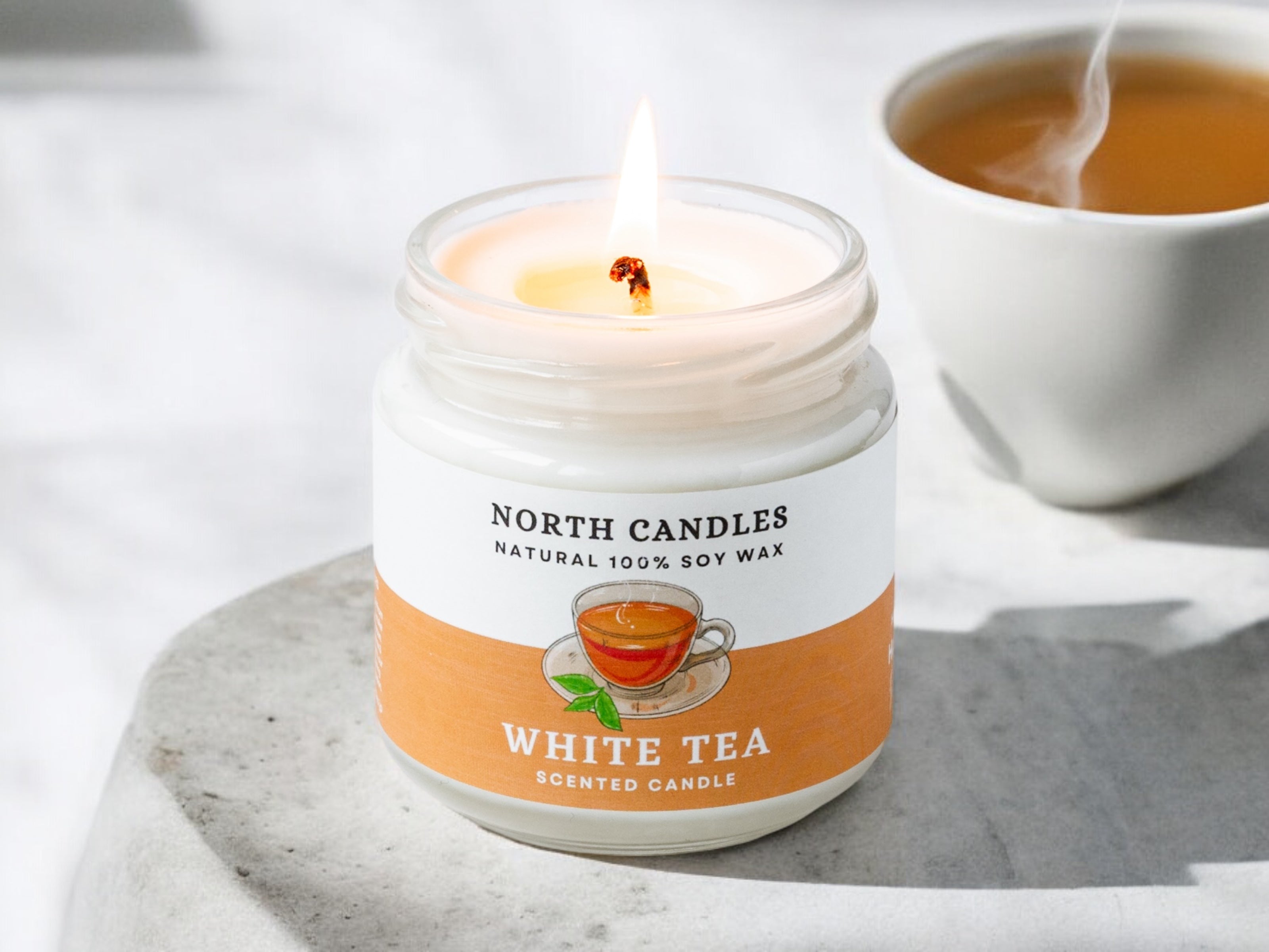 ホワイトティー ビンキャンドル アロマソイキャンドル ノース