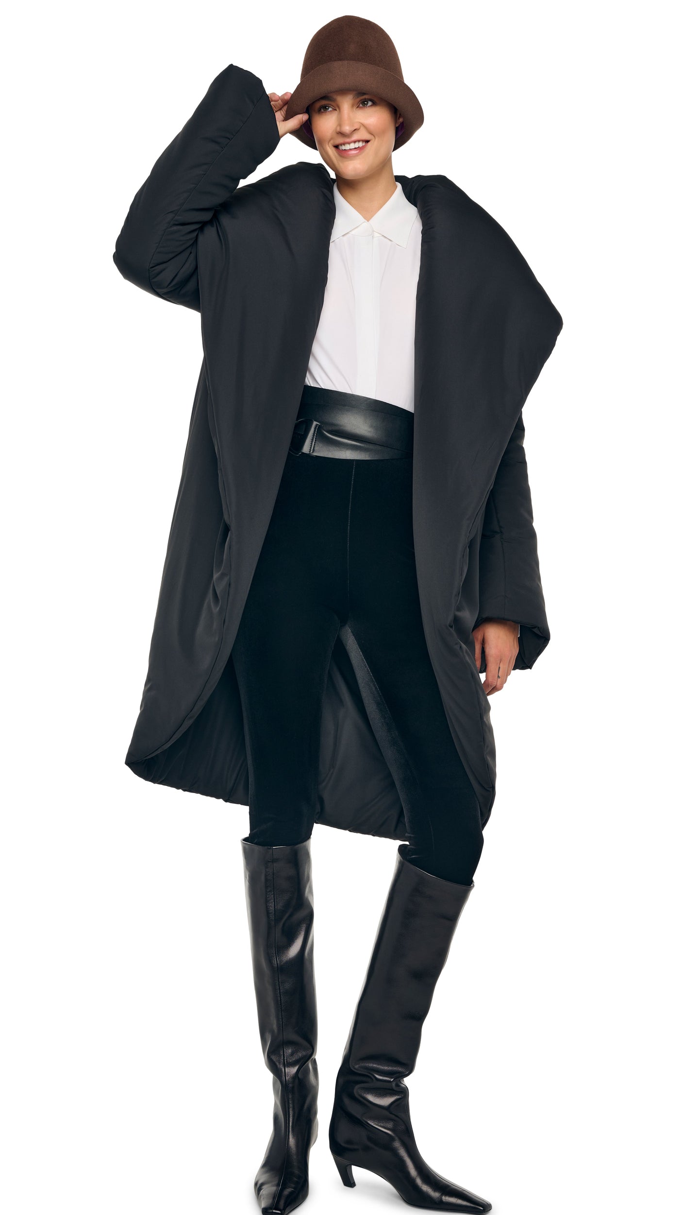 SHAWL COLLAR SLEEPING BAG COAT – Black – Norma Kamali