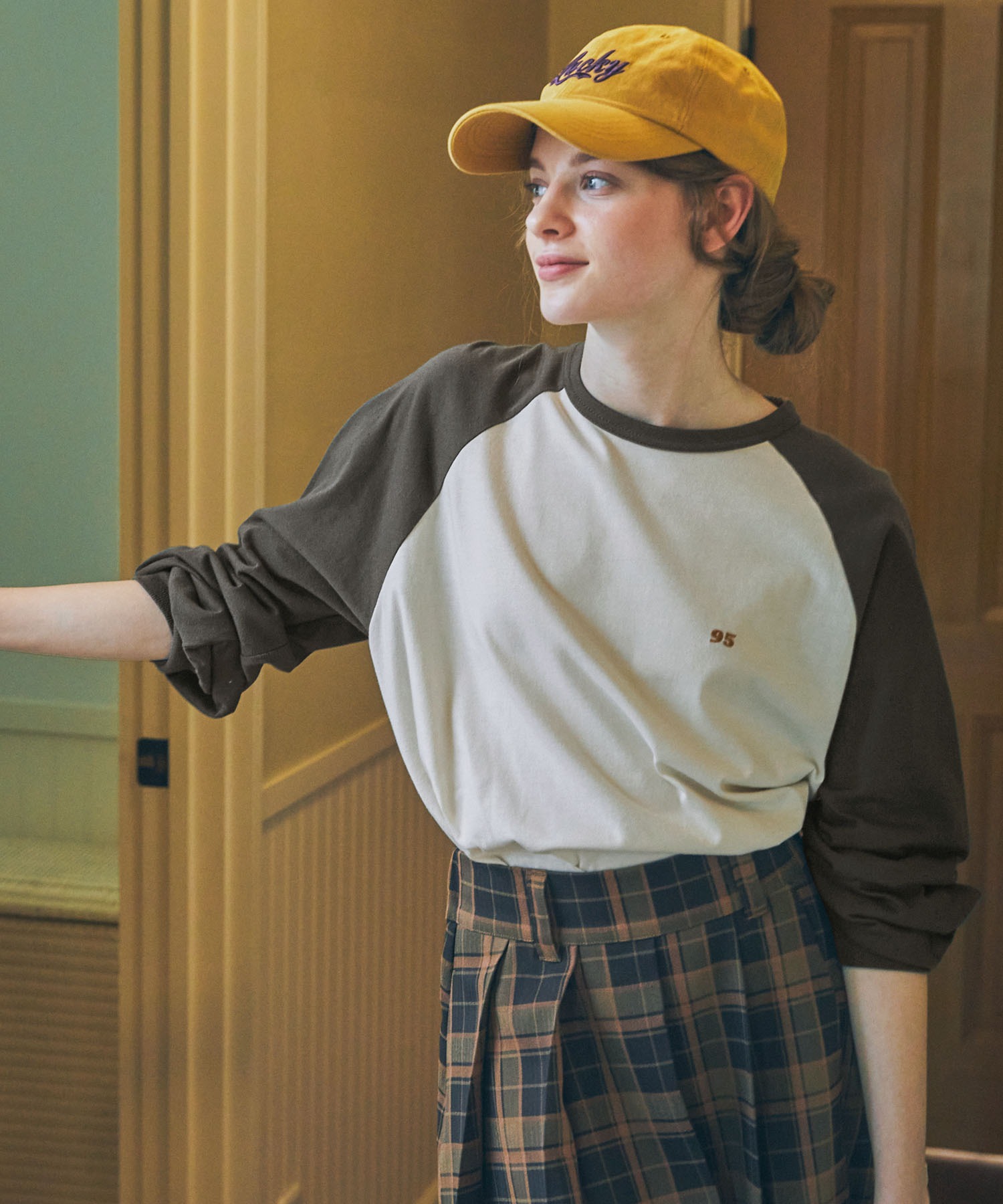 ナンバリング刺繍ビッグラグランスリーブロングTシャツ MONO-MART