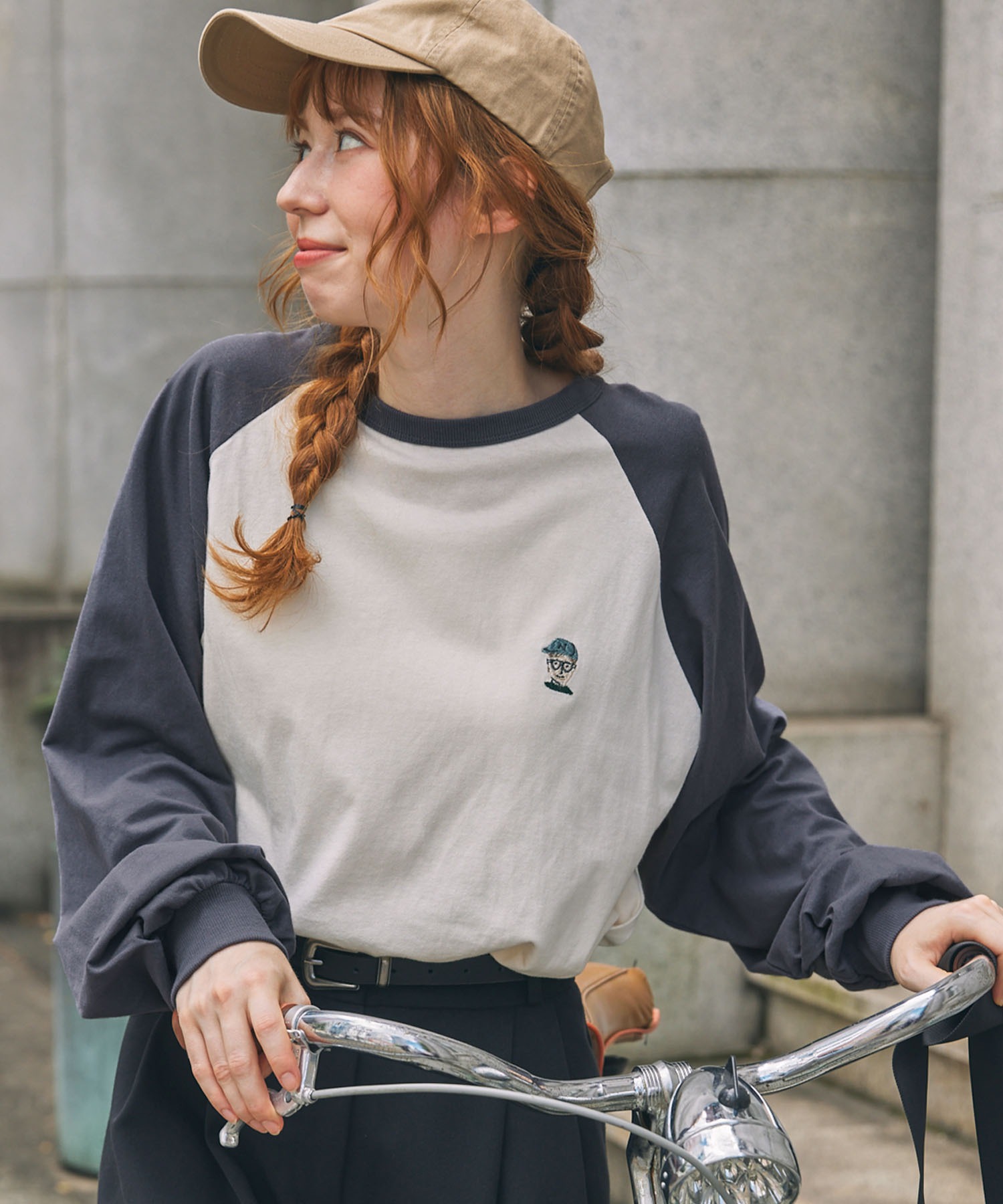 BOYロゴワッペン刺繍 ラグランスリーブ長袖Tシャツ MONO-MART LADY'S