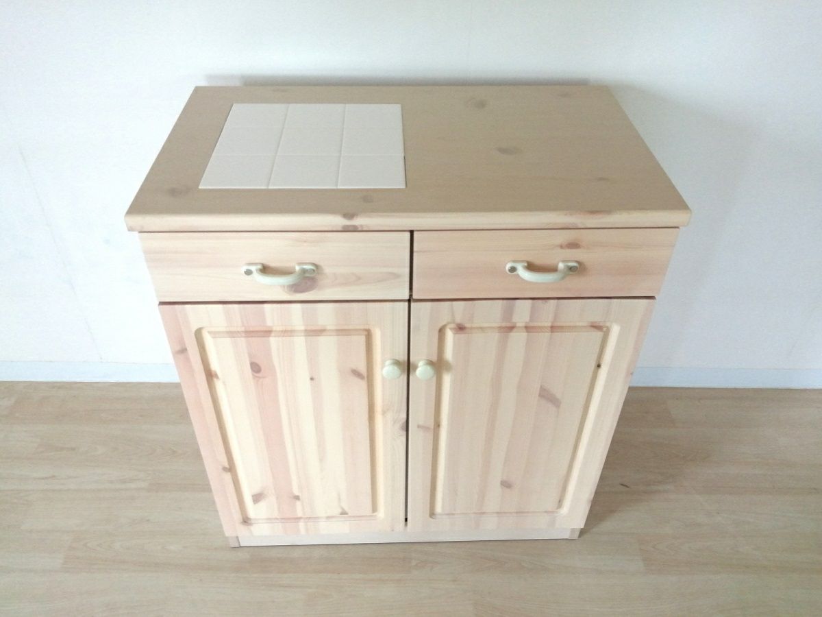 幅76 奥行45 高さ85】パイン無垢材エコル76センチ幅キッチンカウンター