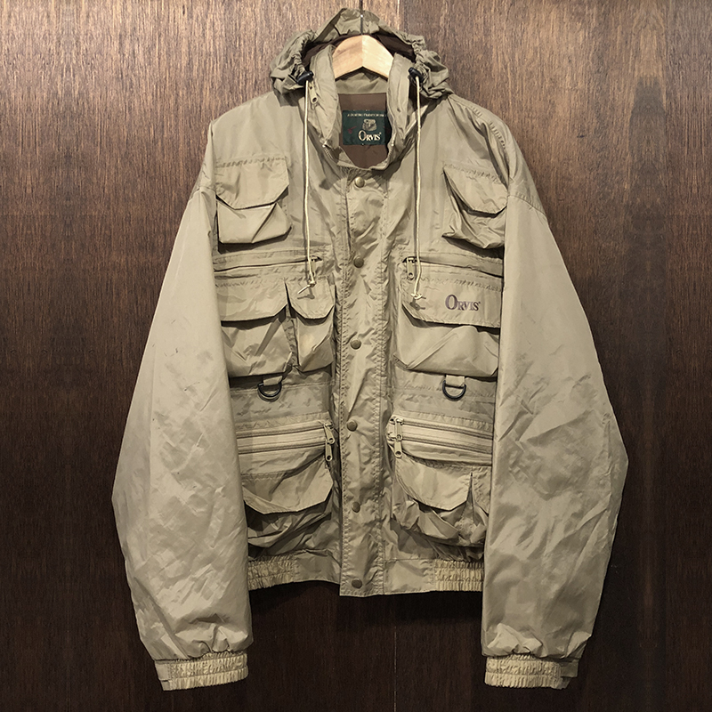 Orvis Water Proof Nylon Shell Fishing Wading Guide Jacket Tan L/XL
