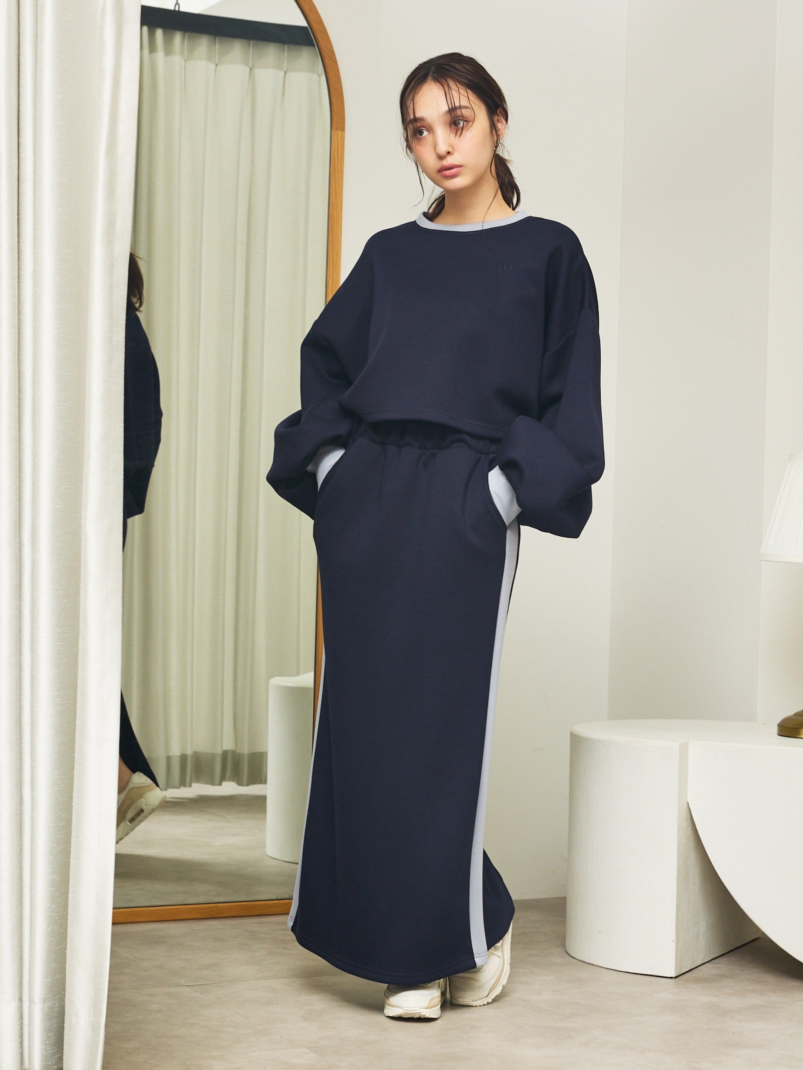 バイカラースウェットセットアップ