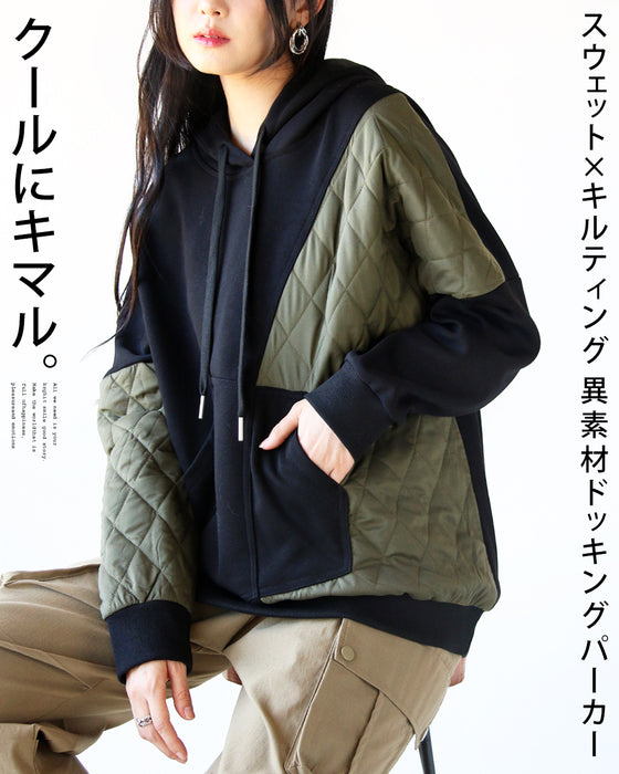 スウェット×キルティング 異素材ドッキングパーカー – ONE PEACE ONLINE