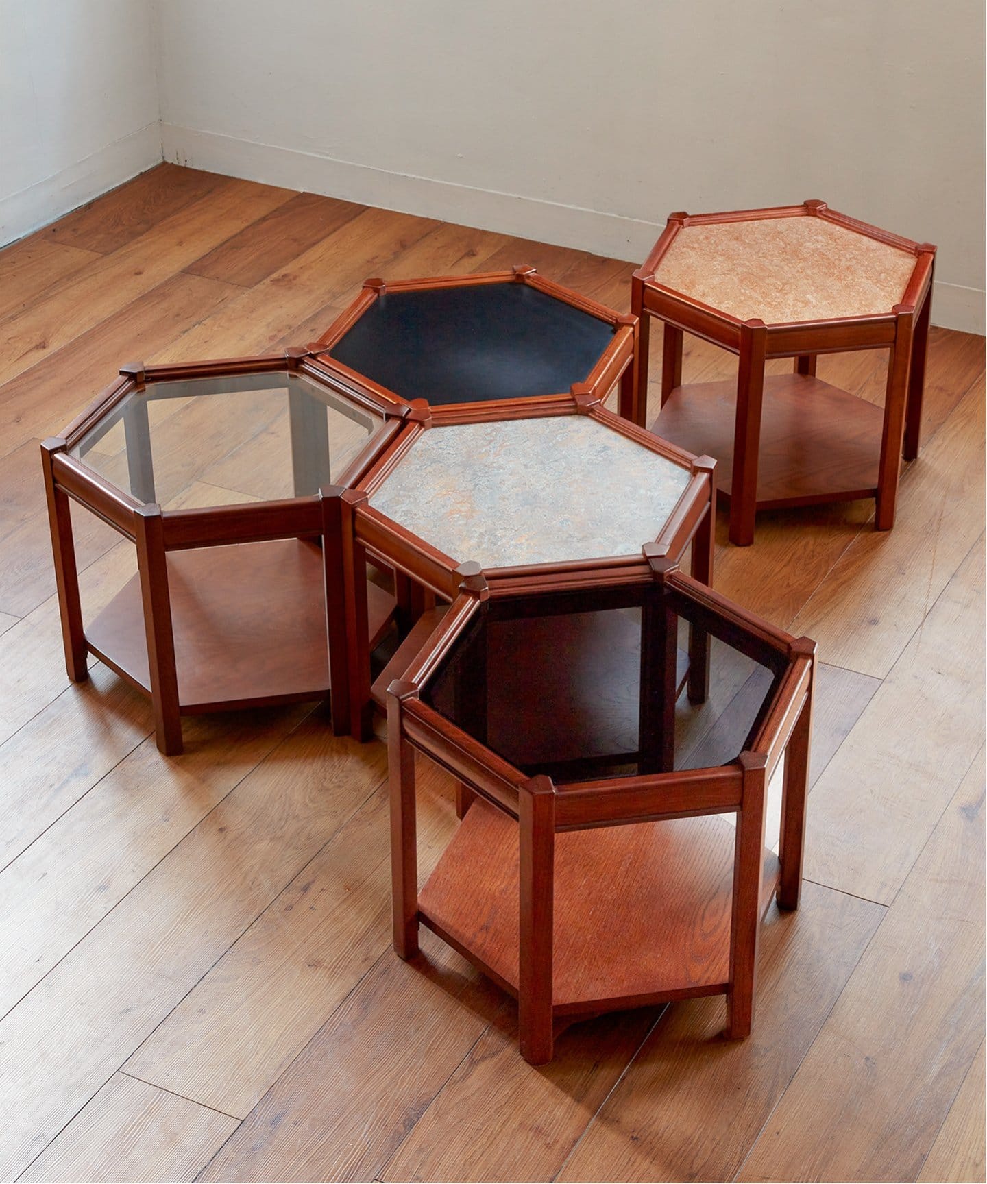 BROOKS HEXAGON TABLE_lino(GY) ブルックスヘキサゴンテーブル グレー