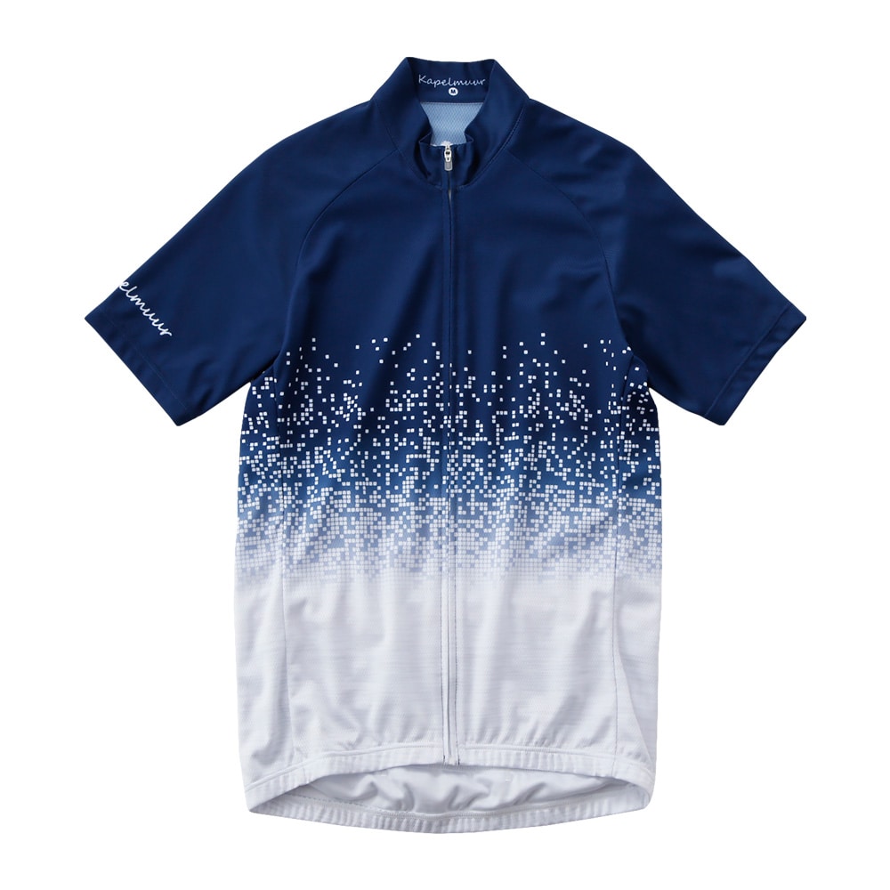 KAPELMUUR(カペルミュール)半袖ジャージ ピクセルシャワー ネイビー XS