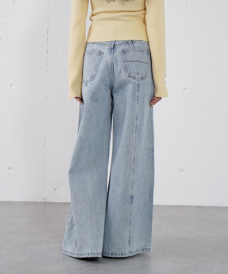 ロゴ刺繍ワイドデニム(S BLUE): パンツ｜PMbox P&M OFFICIAL ONLINE