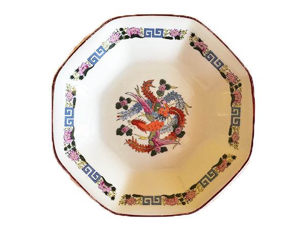 Oranzovy オンラインショップ】ヴィンテージ 中華八角皿 20cm 鳳凰と花雷文