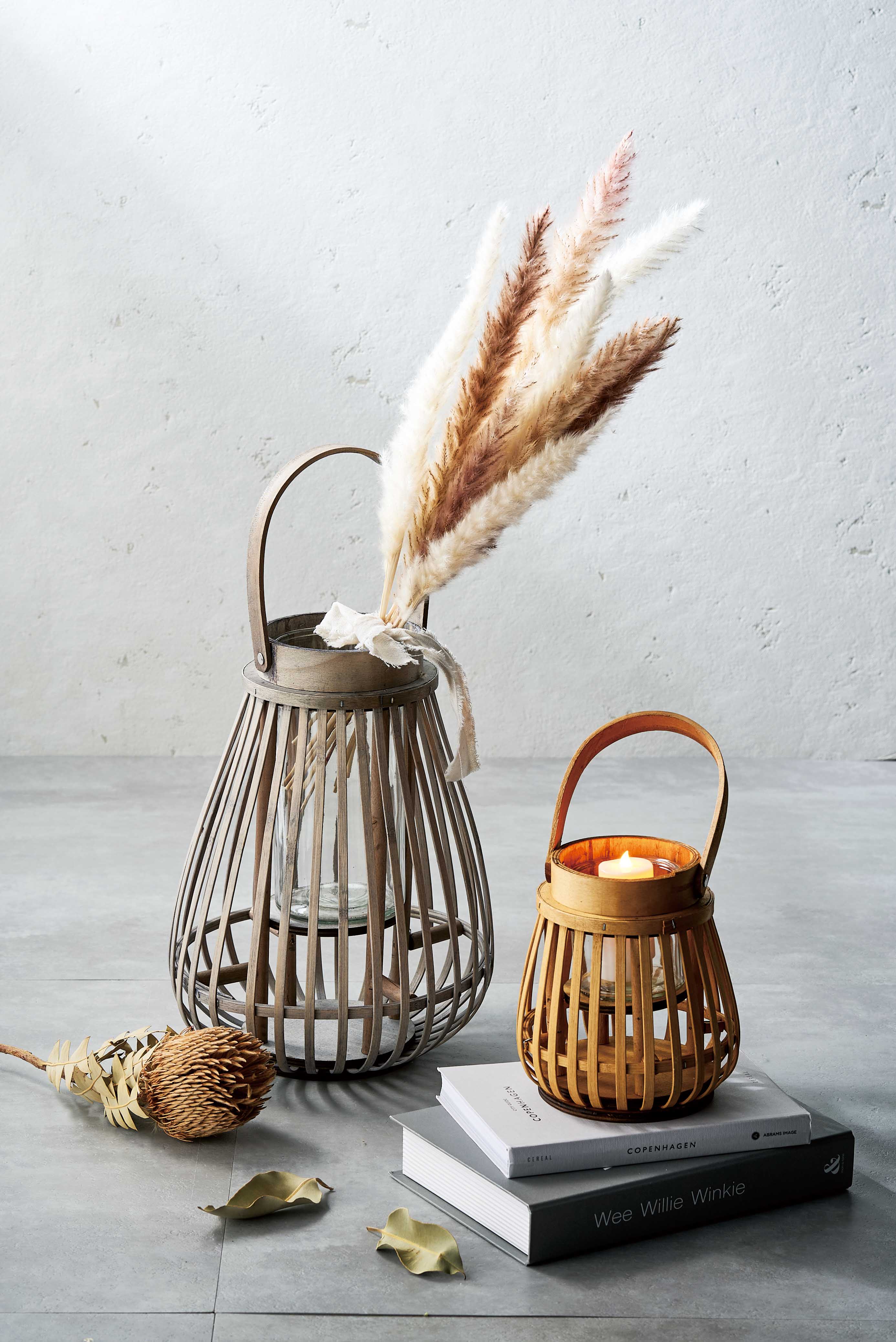 別途送料】【個人宅不可】花瓶にもなる竹製ﾗﾝﾀﾝ: フラワーベース・鉢