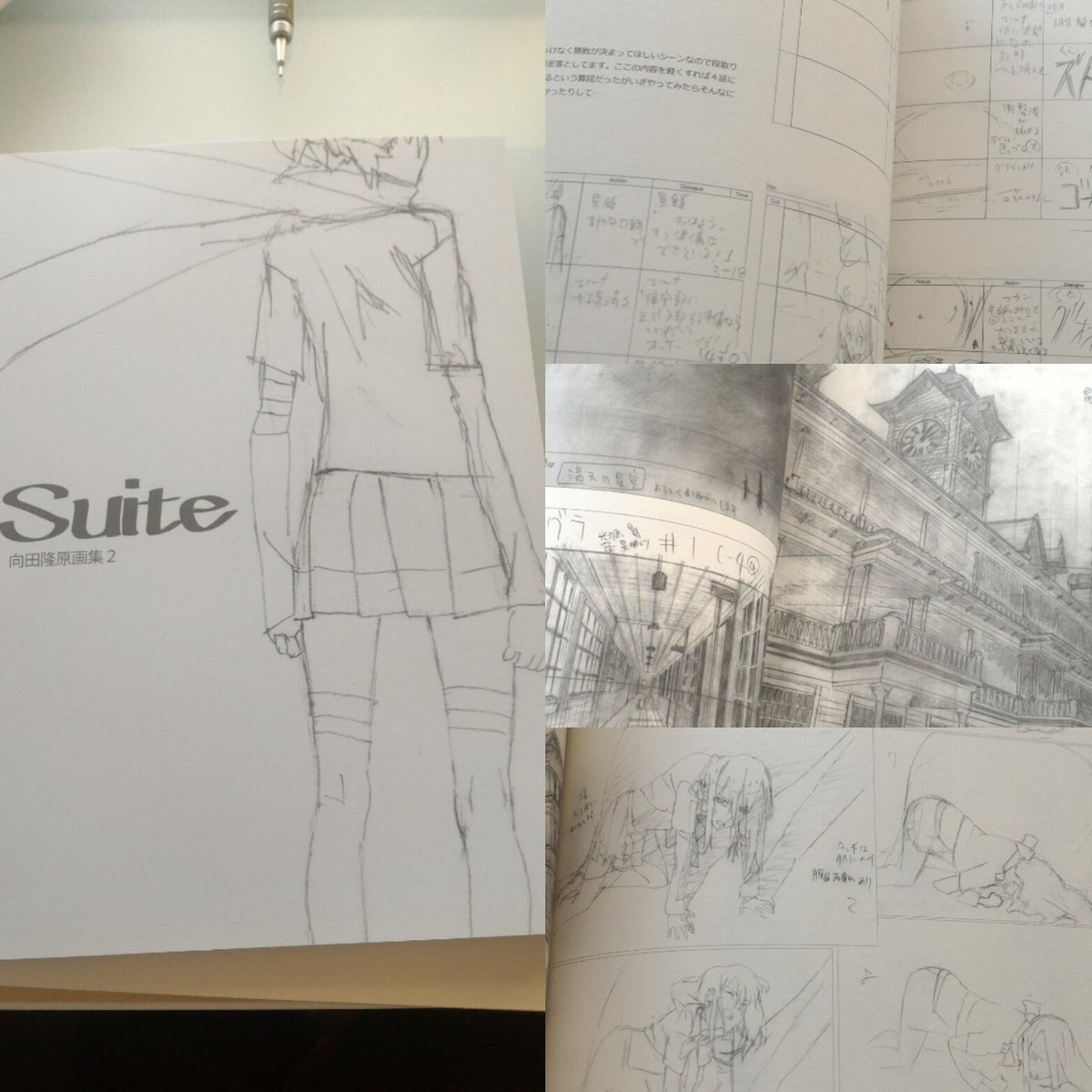 昨日向田隆さんから原画集2巻を頂きました。コンテ、レイアウト、ラフ