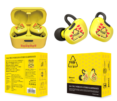 hide完全オリジナルワイヤレスイヤホン、「hide TRUE WIRELESS STEREO