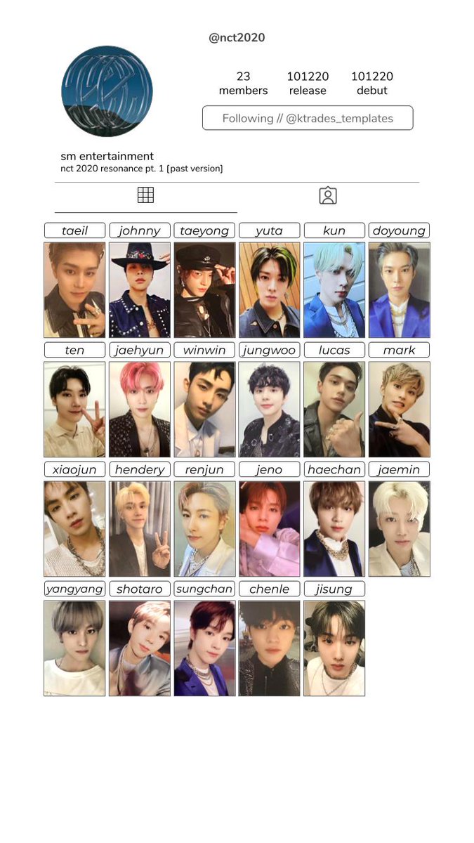 NCT 2020 resonance pt.1 photocard templates [past, future