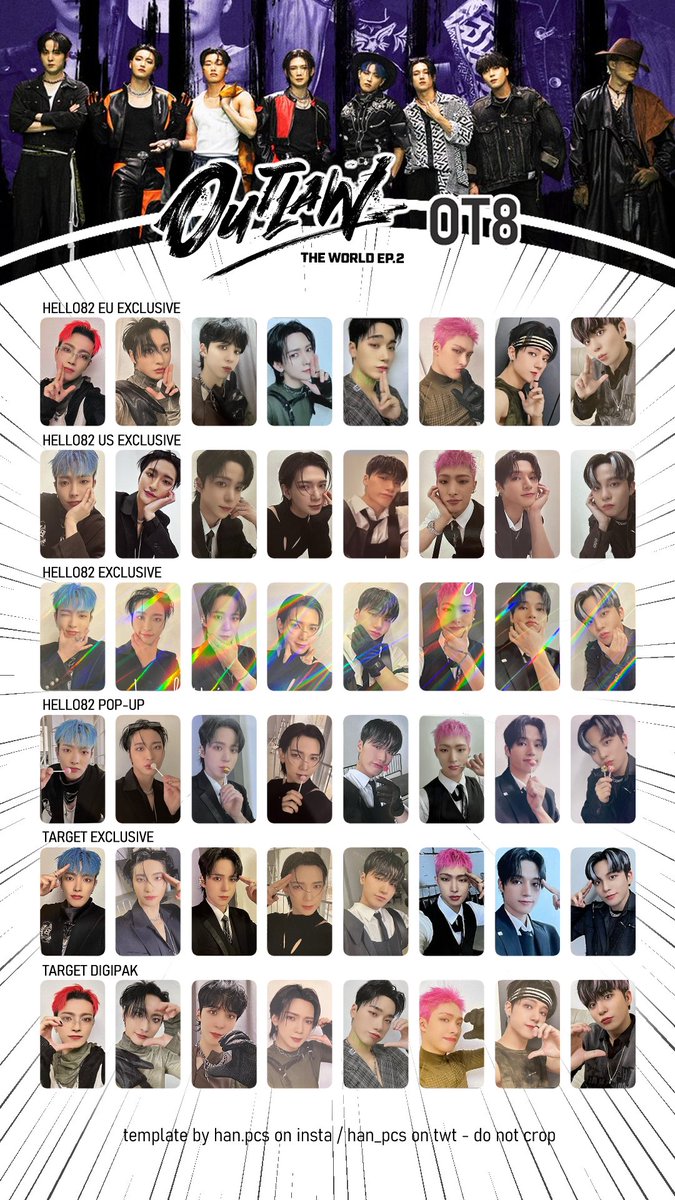 ATEEZ The World Ep 2: Outlaw OT8 pre-order benefit pc template