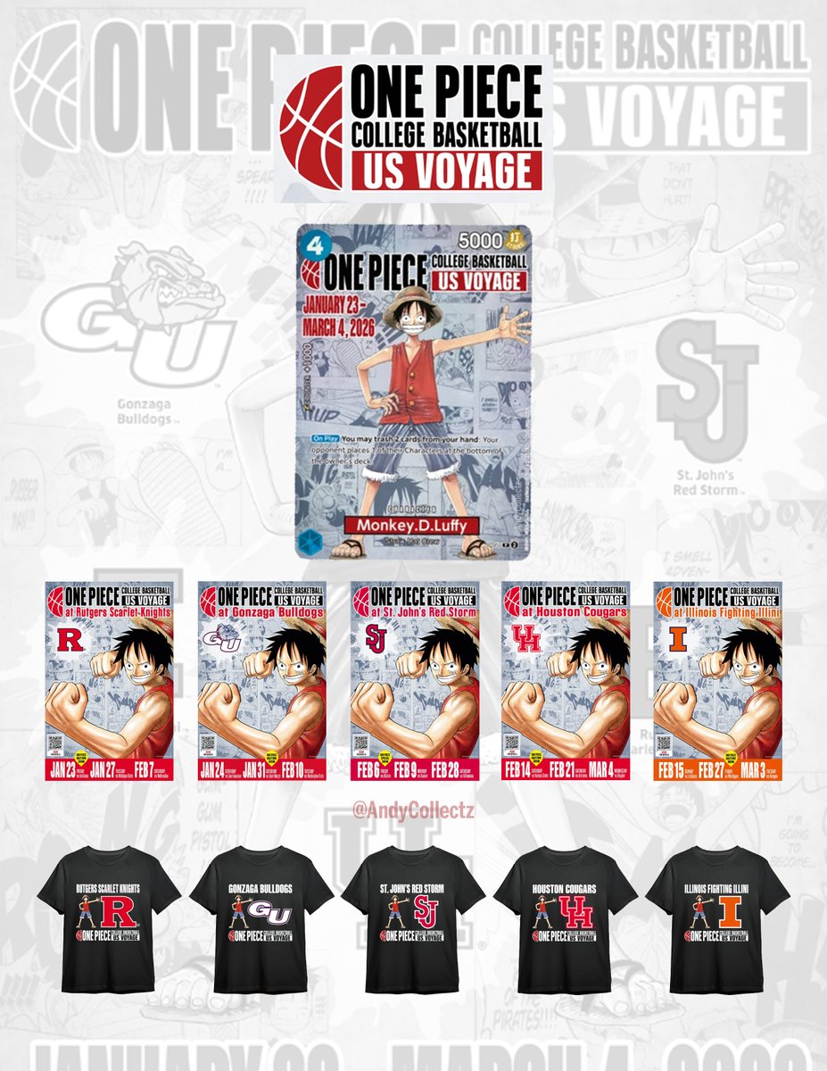 ルフィ × バスケ プロモカードが1/23からの試合で配布予定😳