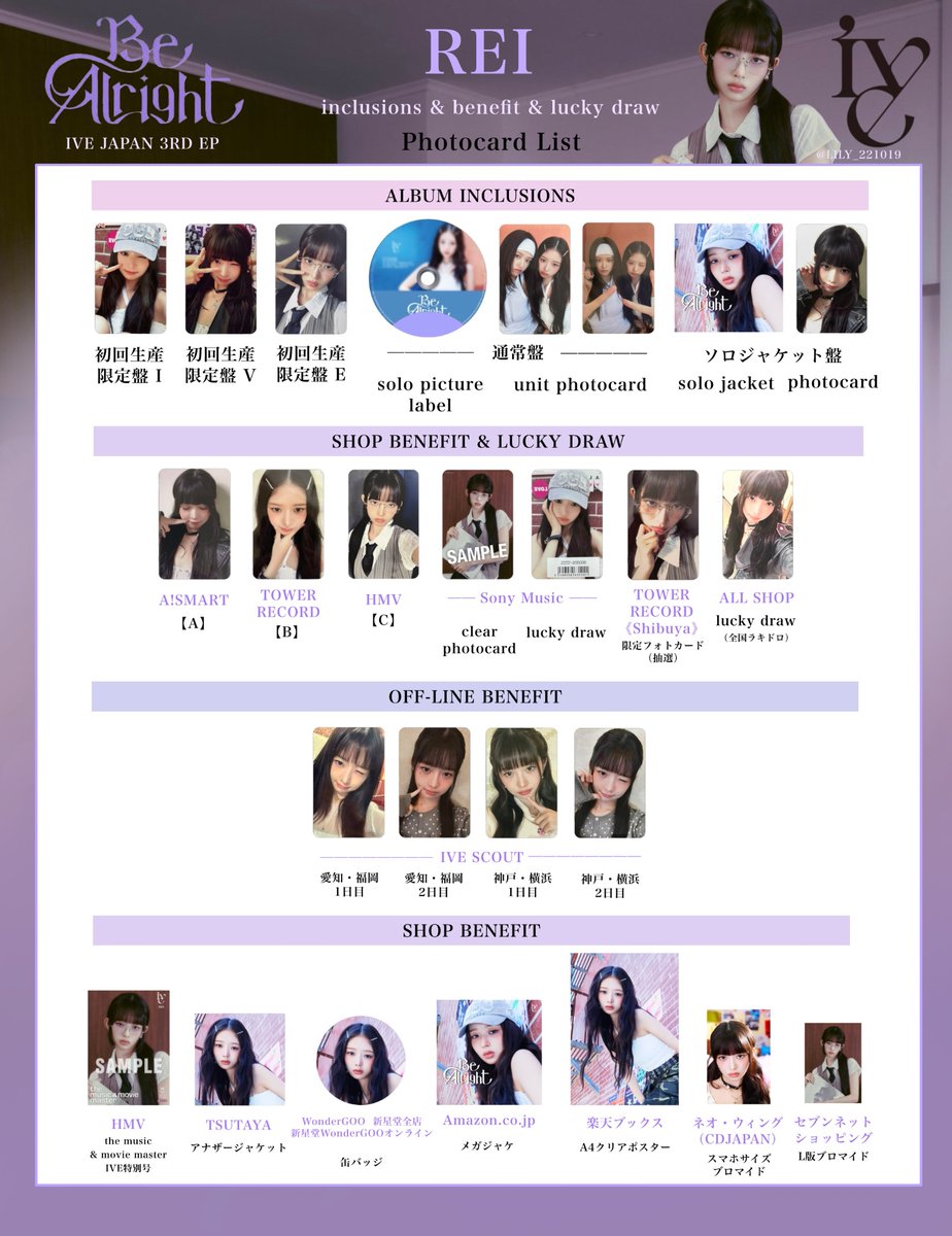 IVE JAPAN 3RD EP【Be Alright】 封入&特典 トレカ 一覧 🎹Complete