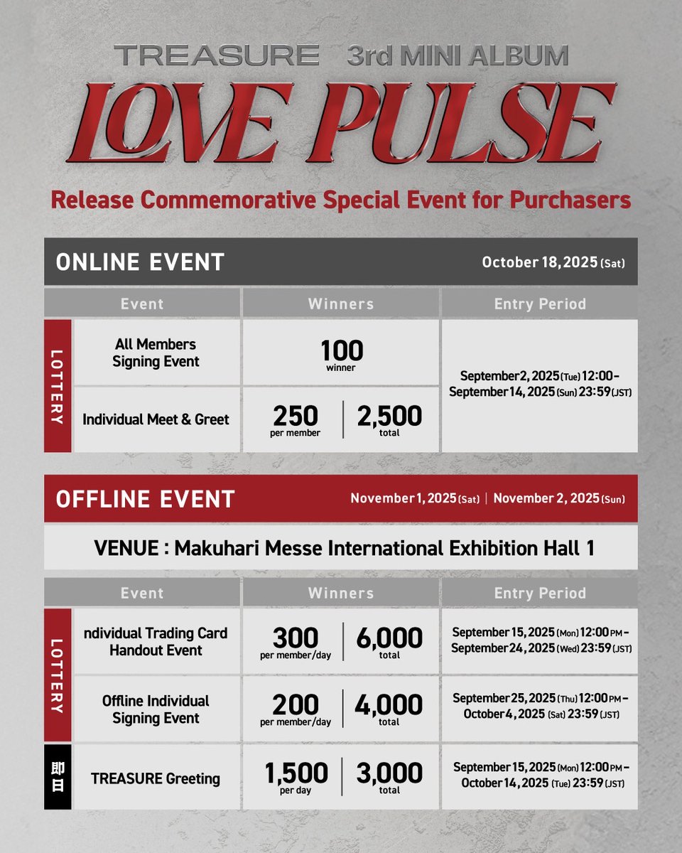 💿] #TREASURE_INFO TREASURE 3rd MINI ALBUM [LOVE PULSE] 発売記念