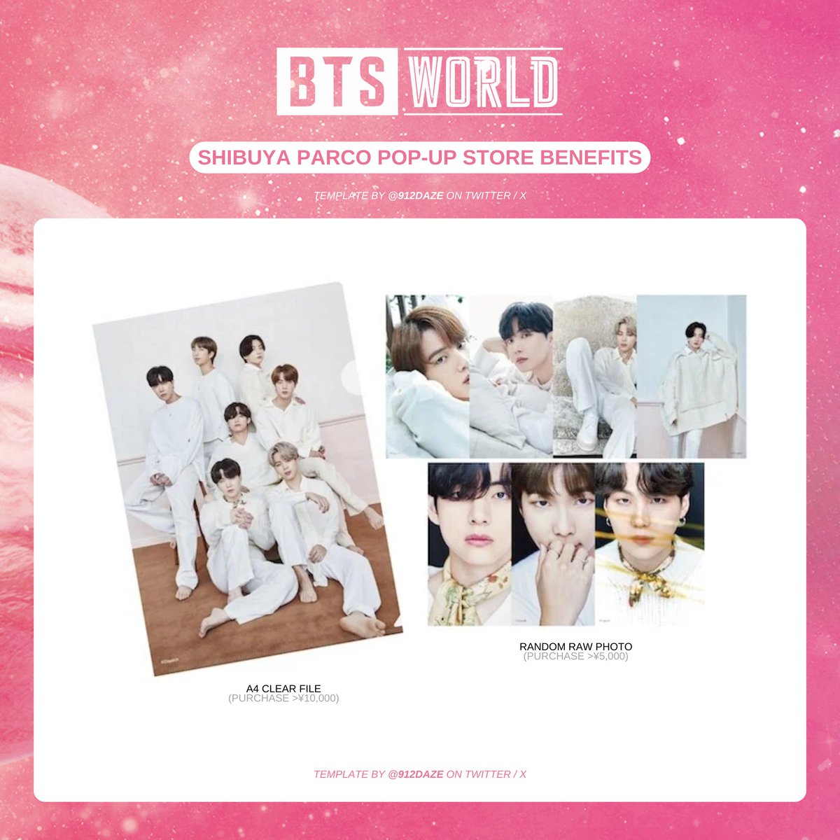 BTS World K-POP GOODS STORE in Japan Pop-Up Purchase Benefits