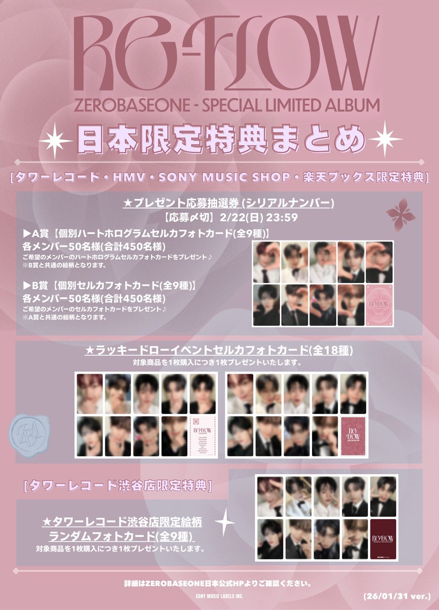 _📌 ZEROBASEONE Special Limited Album [𝐑𝐄-𝐅𝐋𝐎𝐖] 日本限定特典