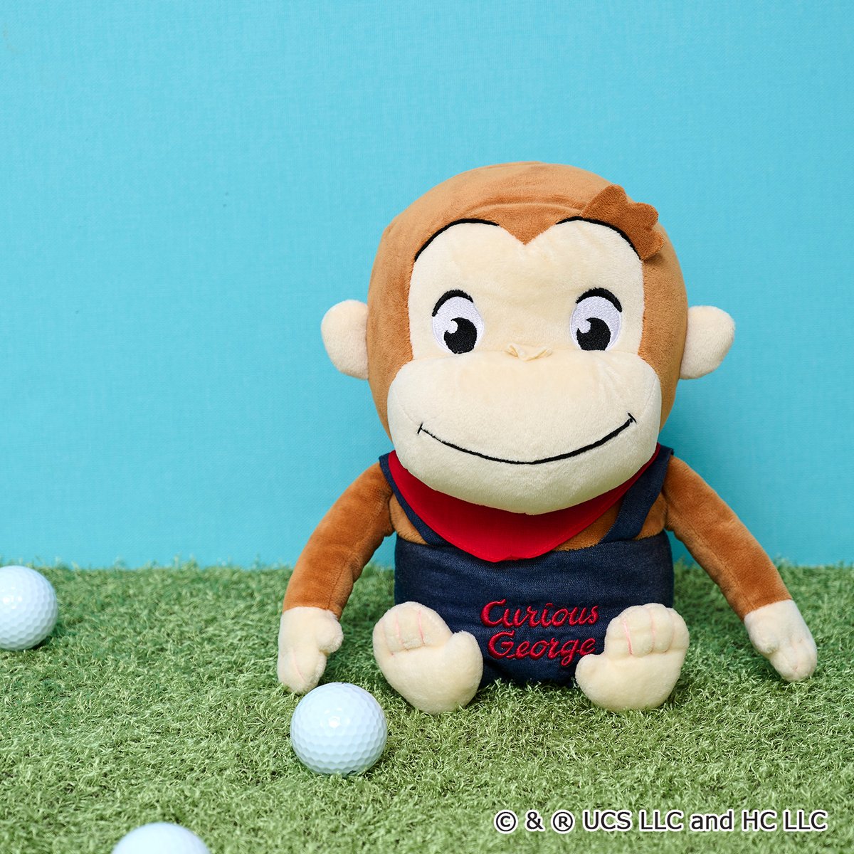 ⛳ジョージといっしょに「ナイスショット！」 赤いスカーフ＆デニムが