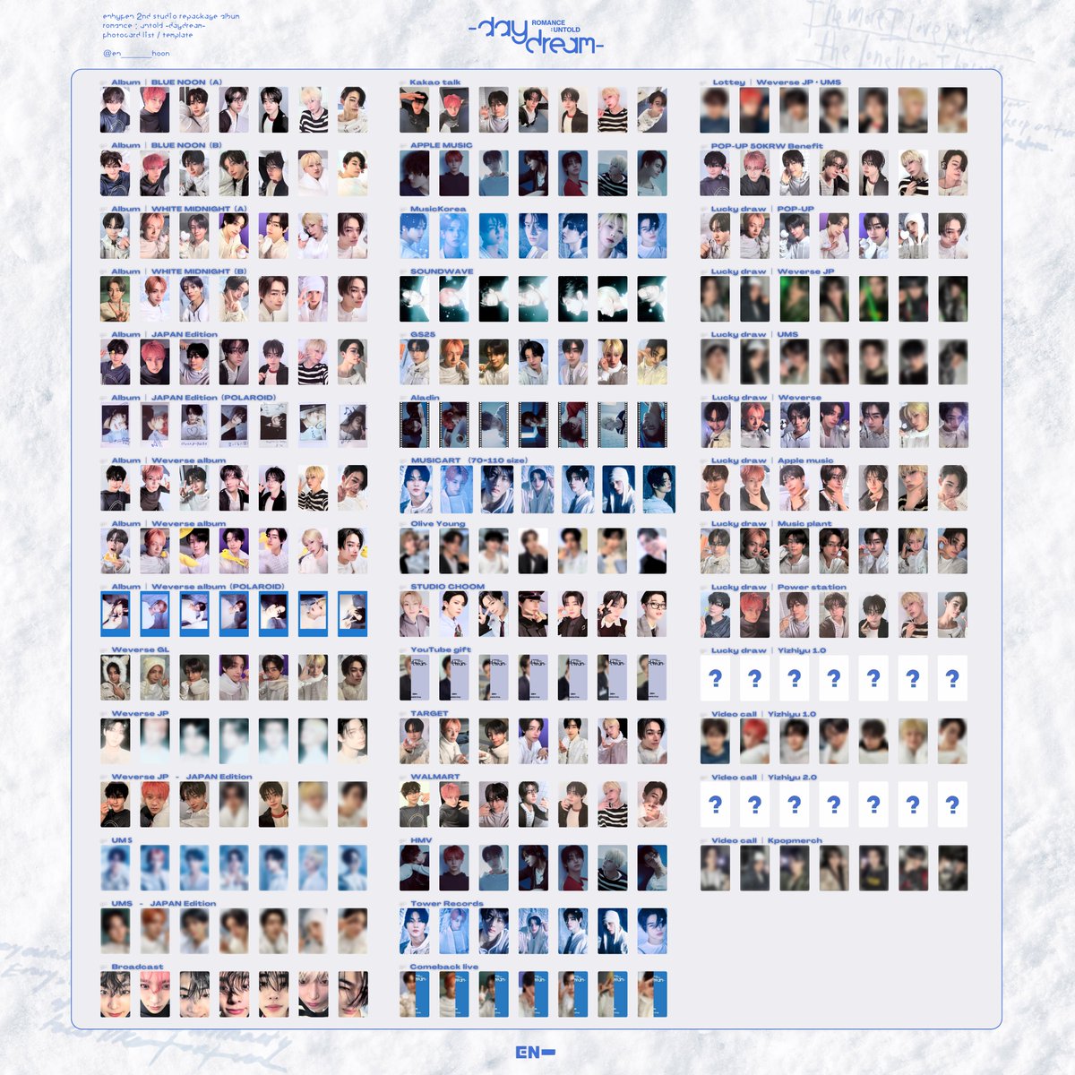 🍥⸝꙳ ⁡ ENHYPEN 2nd Studio Repackage Album ROMANCE : UNTOLD