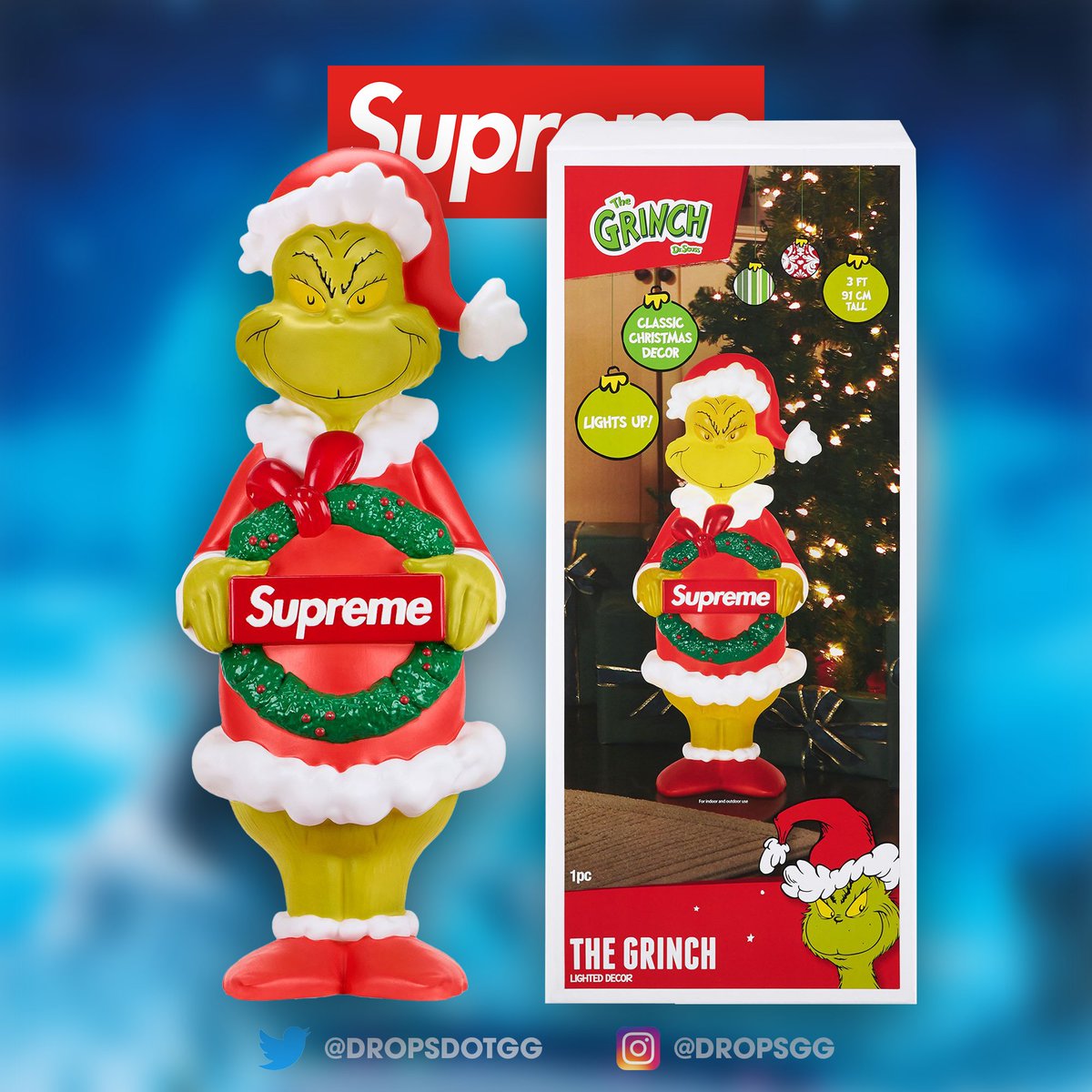 クリスマス Supreme 3-Foot Grinch Supreme 3 Foot Grinch LED Lighted