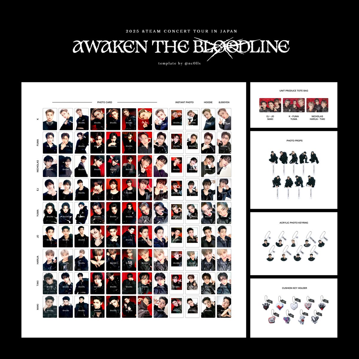 &TEAM AWAKEN THE BLOODLINE photocard template wishlist andTEAM K