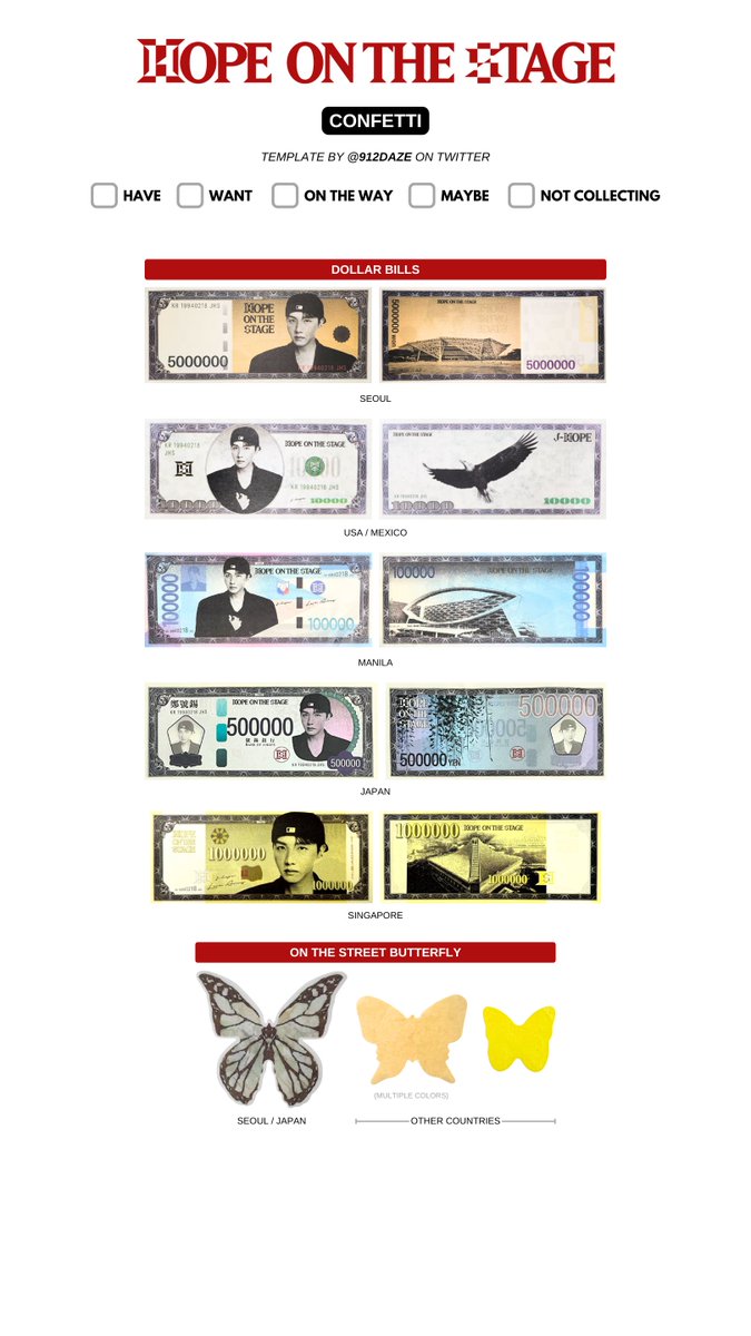 BTS J-HOPE HOBI MONEY DOLLAR HOTS HOS TOUR PC PHOTOCARD WISHLIST