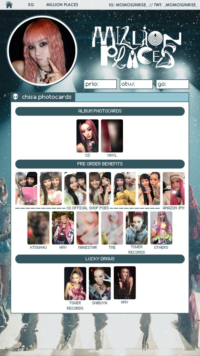 トレカ　MAKESTAR XG CHISA チサ　MILLION PLACES