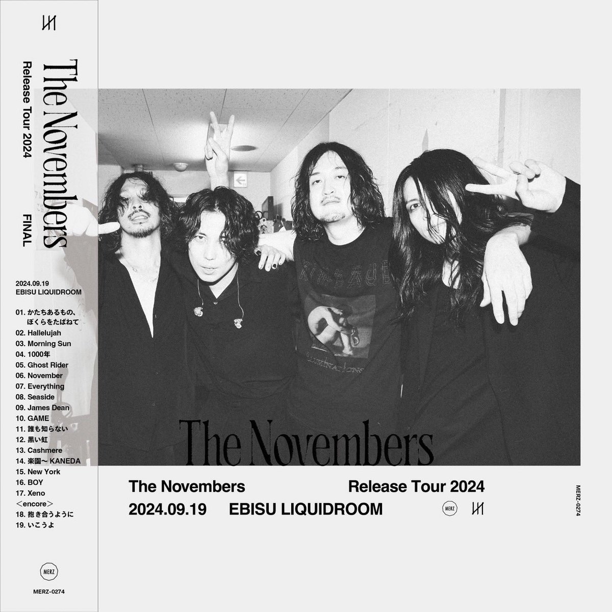 本日会場にてLIVE CD発売† LIVE CD「The Novembers Release Tour 2024