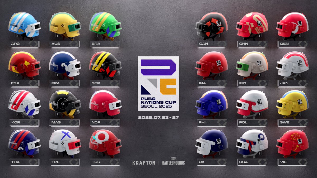 All helmets on deck🪖 PNC 2025 is coming 🏆 PUBG Nations Cup 2025