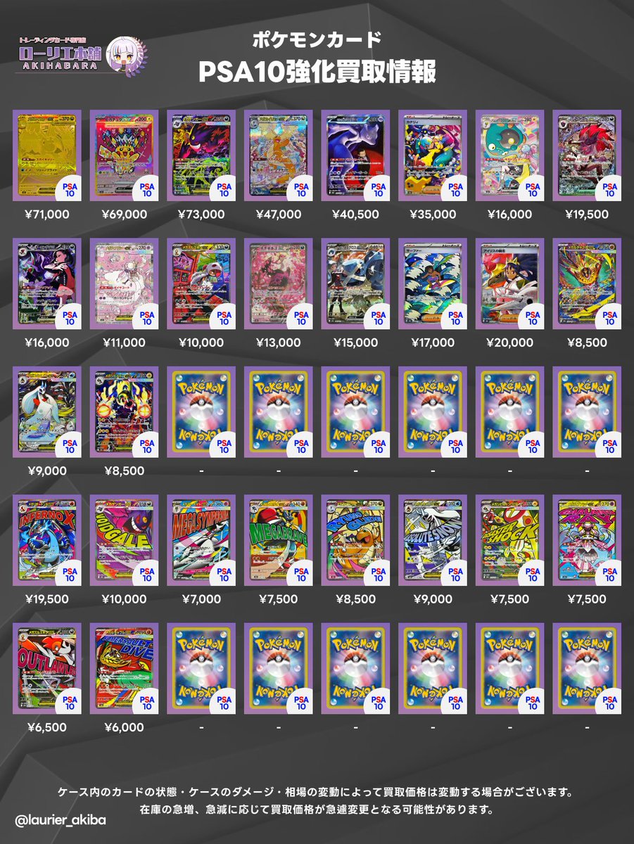 3/2(月)ポケカ強化買取表①📣 🟣ローリエ本舗 AKIHABARA店🟣 『MEGA