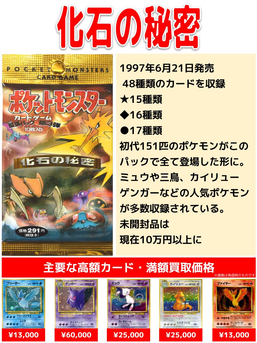 💡今回は💡 『拡張パック第3弾化石の秘密』 について ✓まずは覚えよう